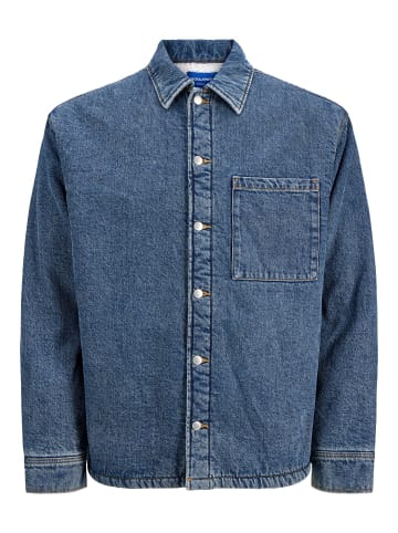 JACK & JONES PLUS Overshirt in Medium Blue Denim
