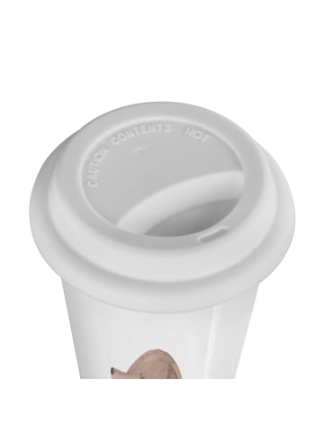 Mr. & Mrs. Panda Kaffeebecher Hund Blume ohne Spruch in Weiß