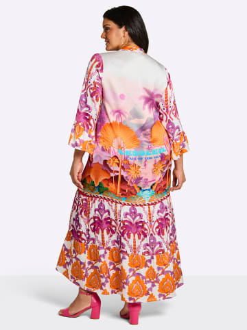 sheego Kleid in ecru-violett-bedruckt