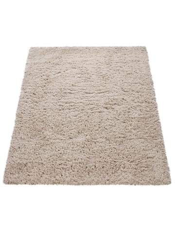 KADIMA DESIGN Hochflor Teppich Shaggy Unifarben Schlafzimmer in Beige