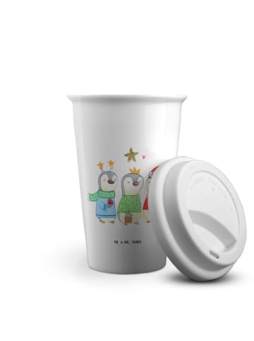 Mr. & Mrs. Panda Mehrwegbecher Winterzeit Heilige drei Könige oh... in Weiß