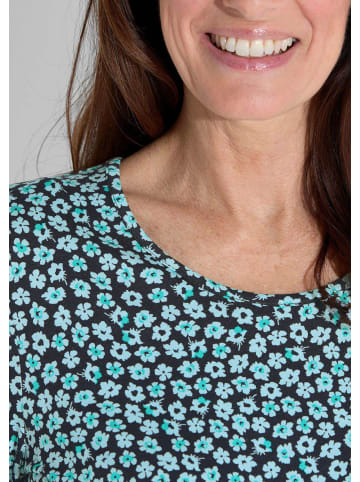 GOLDNER Shirt in marine / hellblau / türkis / gemustert