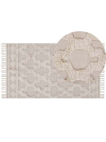 Beliani Kurzflor SULUOVA in Beige - (W) 80 x (H) 1 x (L) 150 cm