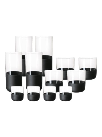 Villeroy & Boch 12er Set Bargläser Manufacture Rock in schwarz-transparent