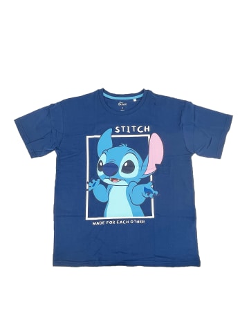 Stitch T-Shirt kurzarm in Dunkel-Blau
