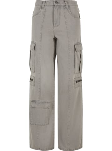 Urban Classics Urban Classics Ladies Loose Utility Denim Pants in lighter dirty washed