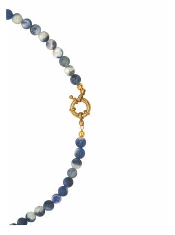 Gemshine Kette ohne Anhänger FARBVERLAUF BLAU in gold coloured