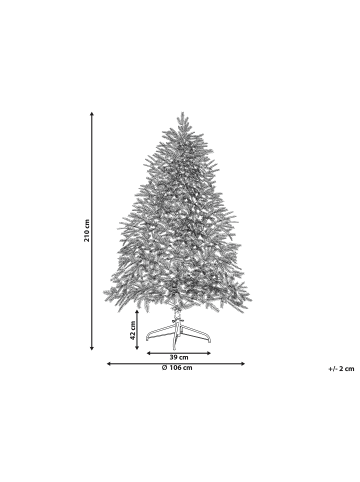 Beliani Weihnachtsbaum FIDDLE in Grün - (W) 106 x (H) 210 x (L) 106 cm