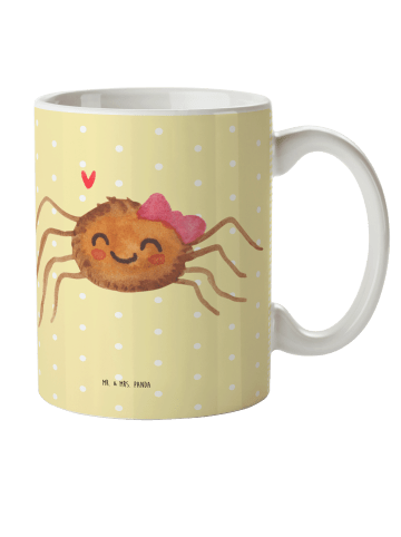 Mr. & Mrs. Panda Plastikbecher Spinne Agathe Freude ohne Spruch in Gelb Pastell