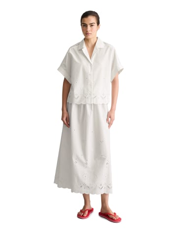 Marc O'Polo DENIM Kurzarm-Spitzenbluse relaxed in Silky White