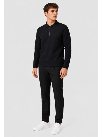 Sublevel Elegantes Poloshirt Reißverschluss Polokragen in Blau-2