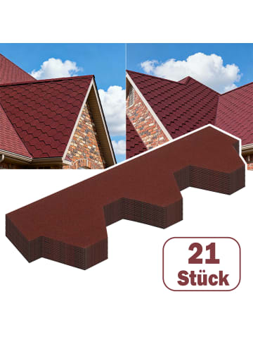 Home Nature Wohnkonzept Asphaltschindeln rot rechteckig 100x32x0.27cm 21 Stk (3.1m²)