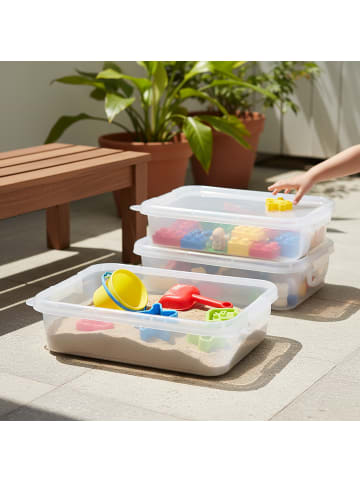 relaxdays 2x Sandkasten in Transparent - (B)38 x (H)8 x (T)25 cm
