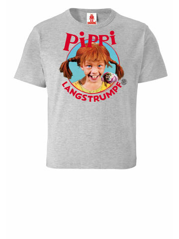 Logoshirt T-Shirt Pippi Langstrumpf in grau-meliert