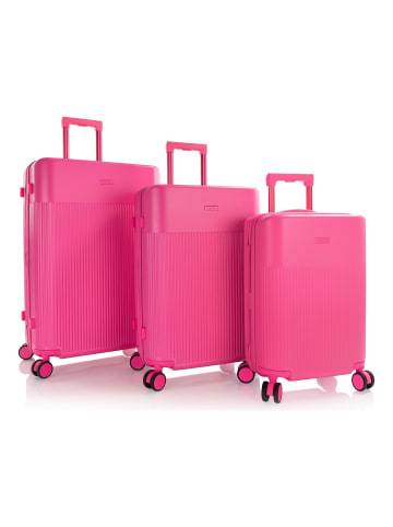 Heys HiLite 4 Rollen Kofferset 3-teilig mit Dehnfalte flamingo pink