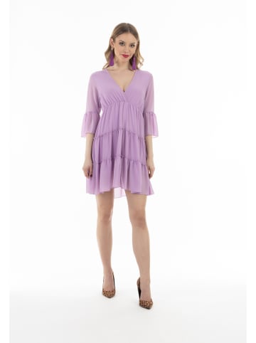 faina Damen Minikleid Mit Rüschen in Flieder