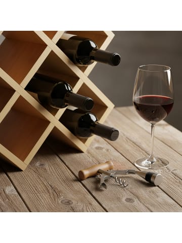 relaxdays Weinregal in Natur - (B)42,5 x (H)29 x (T)10 cm