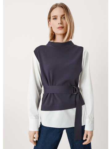 s.Oliver BLACK LABEL Pullover langarm in Creme-blau