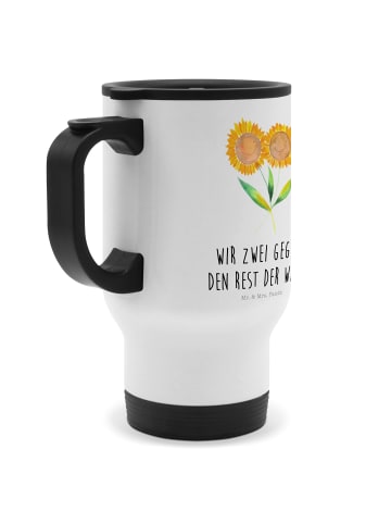 Mr. & Mrs. Panda thermosbecher Blume Sonnenblume mit Spruch in Weiß