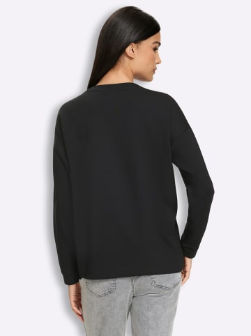 Heine Sweatshirt in schwarz-ecru-gemustert