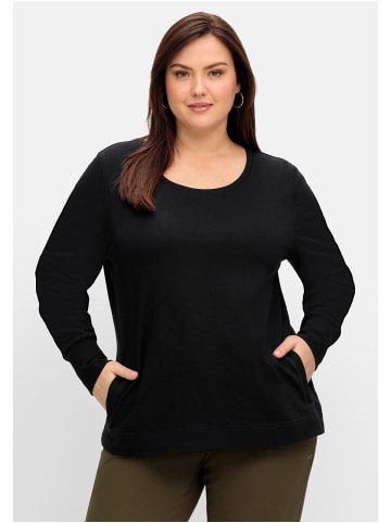 sheego Sweatshirt in schwarz