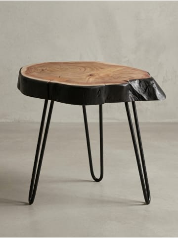 KADIMA DESIGN Beistelltisch | Akazie/Metall, 40x40x32cm, Baumkante
