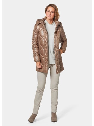 GOLDNER Longsteppjacke Longsteppjacke mit hübschem Innenfutter in camel