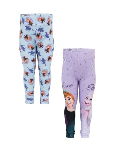 Disney Frozen Mädchen Leggings Doppelpack mit Anna & Elsa Motiv in Mehrfarbig