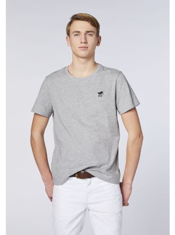 Polo Sylt T-Shirt mit gesticktem Logo-Symbol in Grau