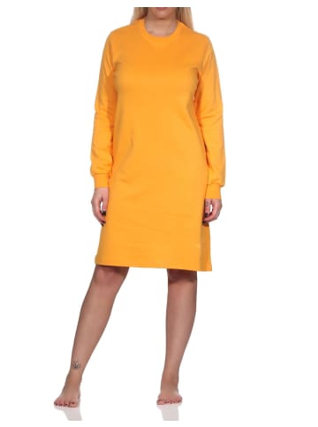 NORMANN langarm Nachthemd Kuschel interlock Sterne - 82146 in orange