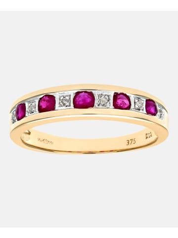 Diamant L'éternel Eternity-Ring aus 375 Gelbgold mit Diamant mit Rubin
