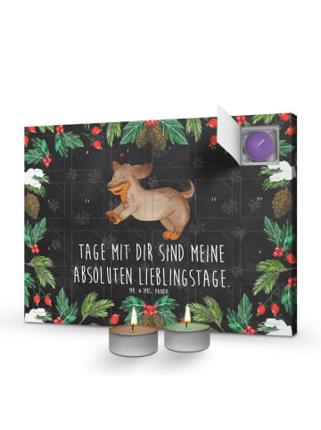Mr. & Mrs. Panda Duftkerzen Adventskalender Hund Dackel mit Spruch in Kreidetafel