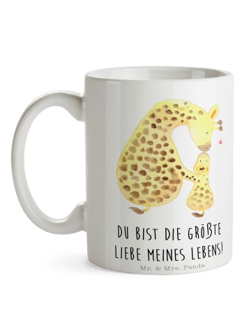 Mr. & Mrs. Panda Keramiktasse Giraffe Kind mit Spruch in Weiß
