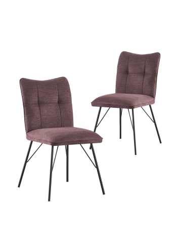 B&D Home 2er-Set: Esszimmerstuhl NELE in Merlot - (B)49 x (H)85 x (T)61,5 cm