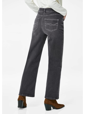 GOLDNER Jeans Klassische Denimhose, dezente Waschung in grau