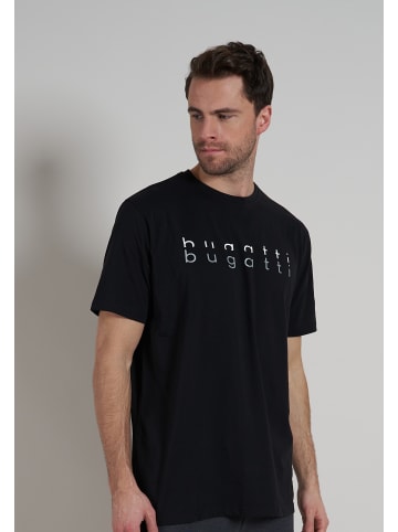Bugatti T-Shirt Palermo in schwarz-dunkel-uni