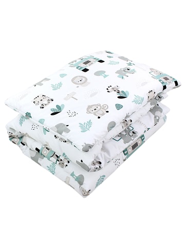 TupTam Kinder Bettdecken Set Gemustert in mint/weiß