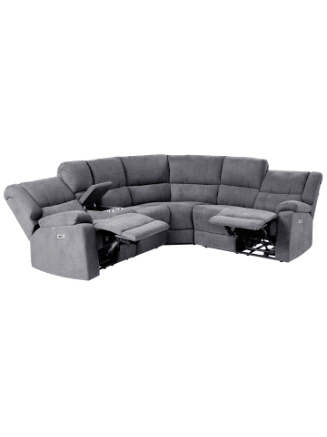 Beliani Ecksofa ROKKE in Grau - (W) 233 x (H) 94 x (L) 200 cm linksseitig