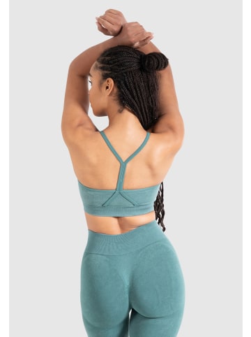 SMILODOX Sport BH Batik Acid Scrunch in Dunkelgrün