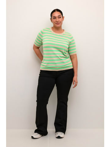 KAFFE curve Strickpullover KClizzy in Feather Gray Mel./Green