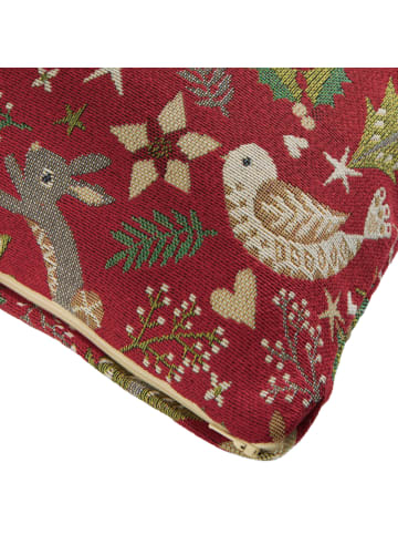Erwin Müller Jacquard, Baumwollmischung, Gewebt, Gobelin Kissenhülle in rot