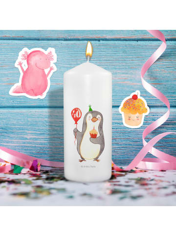 Mr. & Mrs. Panda motivkerze 40. Geburtstag Pinguin Luftballon oh... in Weiß