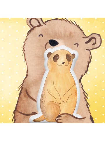 Mr. & Mrs. Panda Zierkissen Erdmännchen ohne Spruch in Weiß