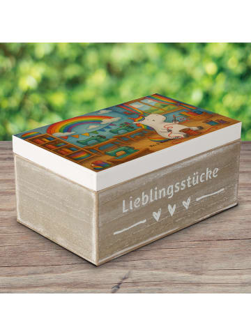 Mr. & Mrs. Panda Box aus Holz Einhorn Näherin Design ohne Spruch in Weiß