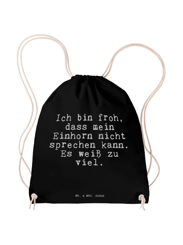 Mr. & Mrs. Panda Sportbeutel Ich bin froh, dass... mit Spruch in Schwarz