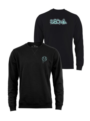 Cotton Prime® Street Art Sweatshirt "Seoul" - Weltenbummler Kollektion in Schwarz