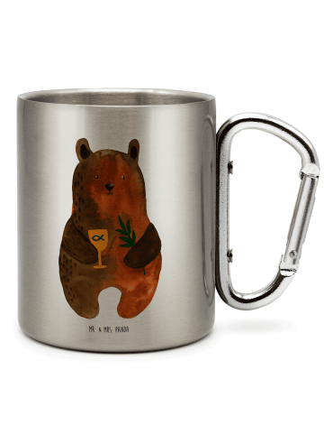 Mr. & Mrs. Panda Thermobecher Bär Konfirmation ohne Spruch in Silber