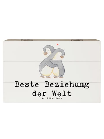 Mr. & Mrs. Panda Kiste Pinguin Beste Beziehung der Welt mit Spruch in Weiß