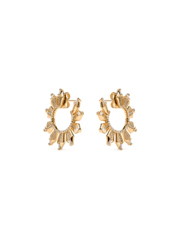 Luxenter Ohrringe mit 18-karätiger Gelbgold-Beschichtung und funkelnden Zirkonia – Ombab