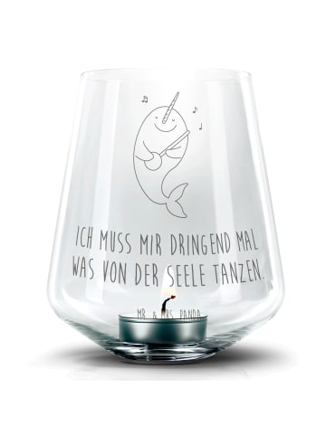 Mr. & Mrs. Panda Teelichthalter Narwal Gitarre mit Spruch in Transparent